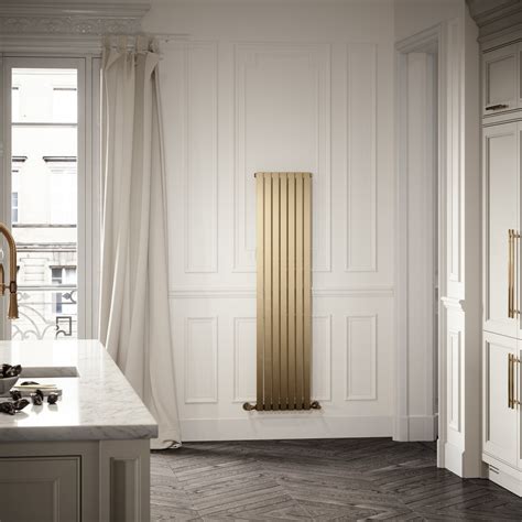 Velar Brushed Gold Designer Radiator | Kitchen