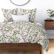 Pale Pink Elsie's Garden Fabric | Spoonflower
