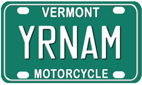 Vermont Dirt Bike Size Motorcycle License Plate Personalized ...