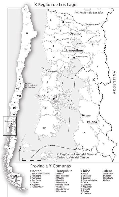 Map of the Region de los Lagos ( Source : Authors). | Download ...