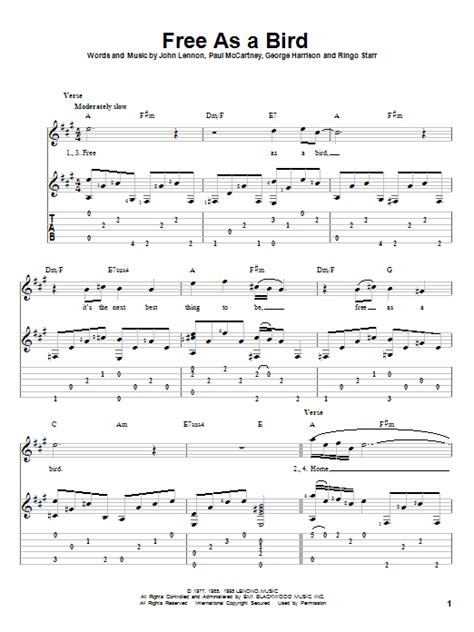 Free As A Bird by The Beatles - Solo Guitar - Guitar Instructor