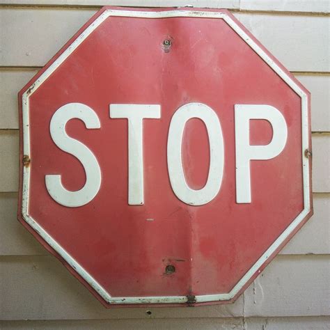 Vintage Embossed Steel Stop Sign 24 x 24 old collectible nice patina | Stop sign, Vintage ...