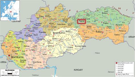 Slovakia, showing the city of Poprad (red rectangle) Source ...