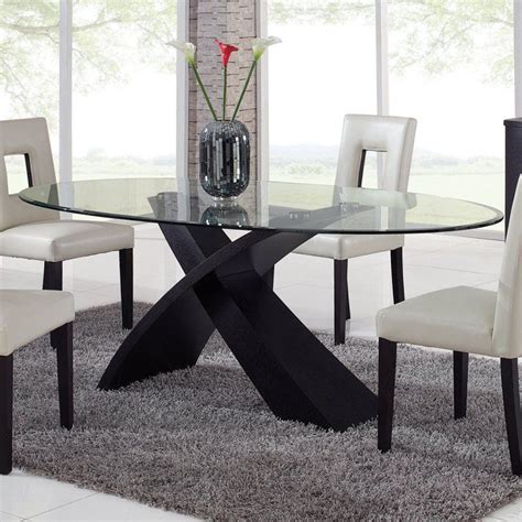 Oval Shape Glass Dining Table Set - Glass Designs