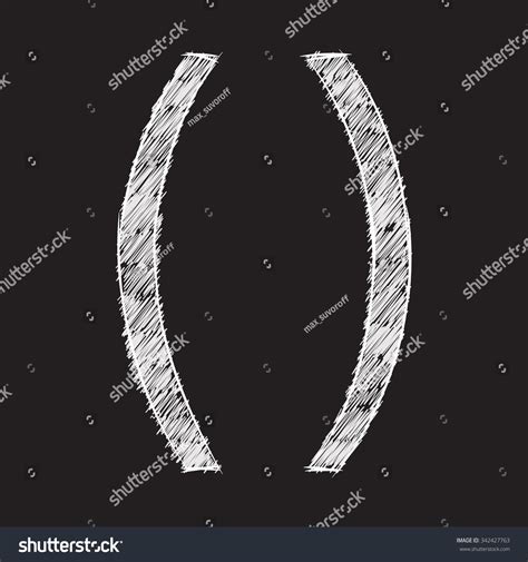 Round Brackets Symbol Sketch On Black Stock Vector (Royalty Free) 342427763 | Shutterstock