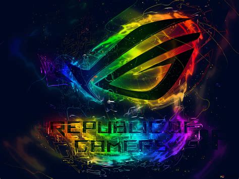 Asus ROG [Republic of Gamers] - ROG Abstract Neon Rainbow LOGO 4K wallpaper download