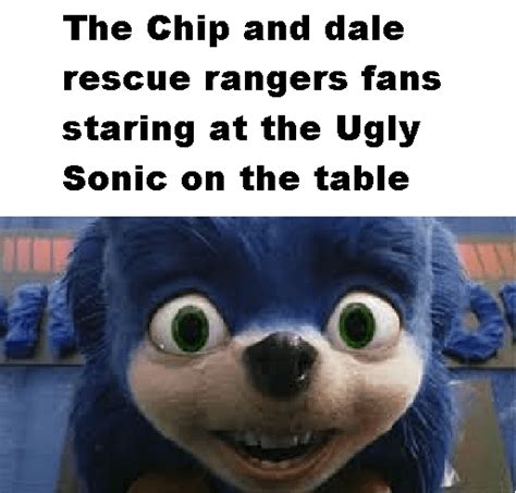 Ugly Sonic is back in the Chip and Dale Rescue Rangers movie. : r/memes