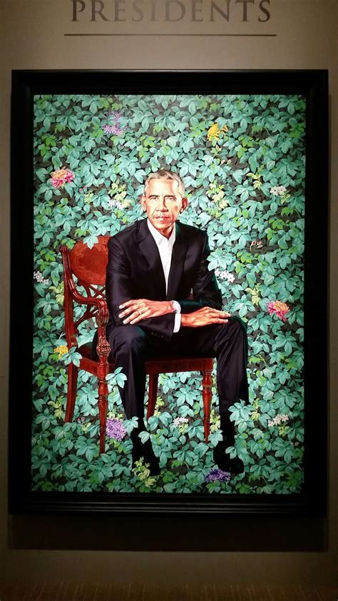 Official portrait Of President Barack Obama by Kehinde Wiley. Smithsonian American Art Museum ...