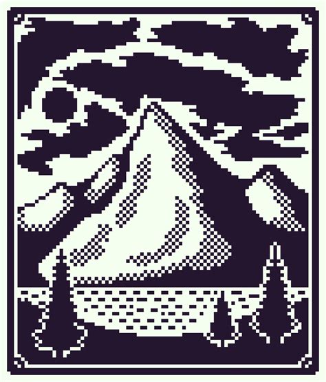 1 Bit Landscape (criticism welcome) : r/PixelArt