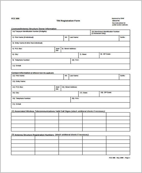 FREE 6+ TIN Registration Forms in PDF