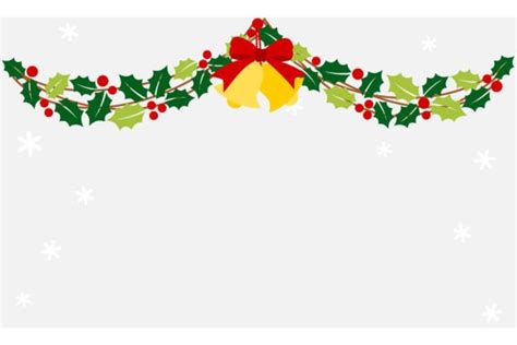 Christmas Garland with Holly Card Graphic by niradjstudio · Creative ...