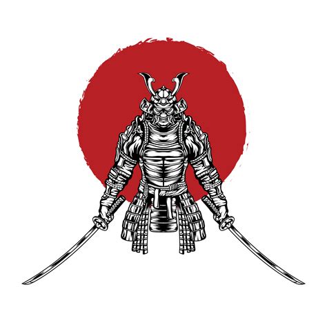 Japanese samurai warrior vector illustration 5617312 Vector Art at Vecteezy