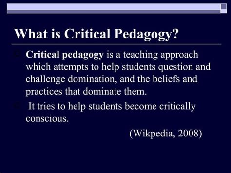 Critical Pedagogy