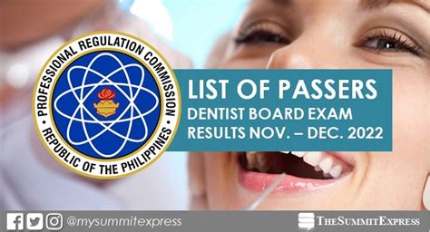 FULL RESULTS: November-December 2022 Dentist board exam DLE list of passers - The Summit Express