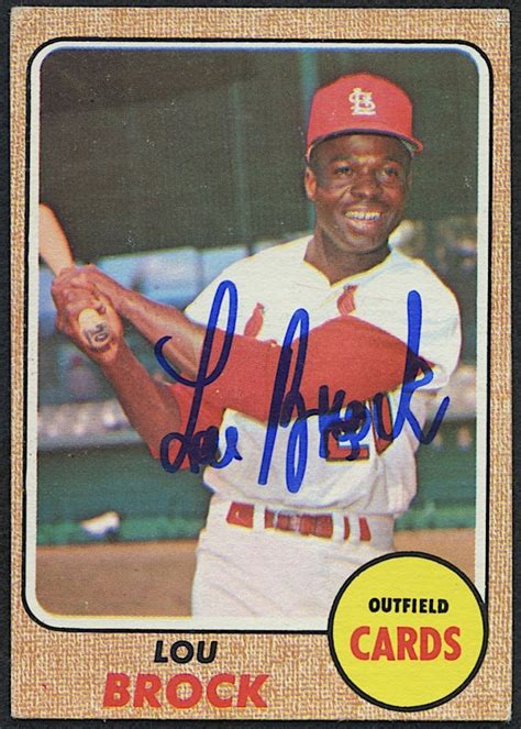 Lou Brock Signed 1968 Topps #520 Baseball Card (PA COA) | Pristine Auction