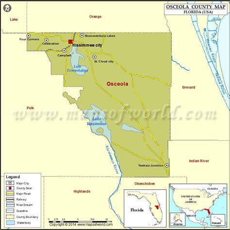 Osceola County Map, Florida