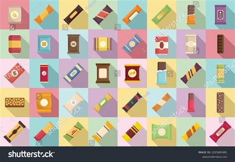 Snack Bar Icons Set Flat Vector Stock Vector (Royalty Free) 2225885981 ...