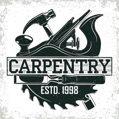 Premium Vector | Vintage woodworking logo design, grange print stamp, creative carpentry ...