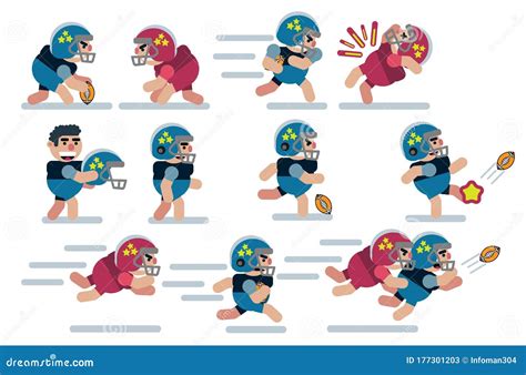 Characters Football, Game, Flat ,icon Man, Cartoon Stock Illustration ...