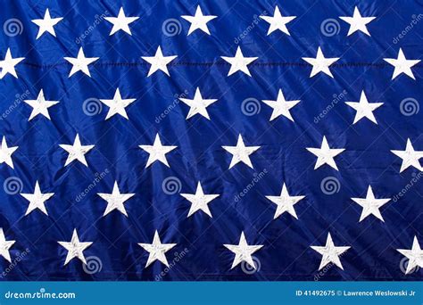 American Flag Closeup White Stars Blue Background Stock Image - Image of macro, american: 41492675