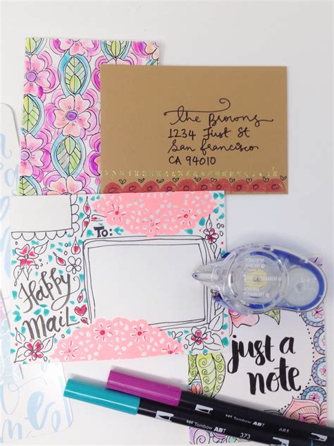 Embellished happy mail envelopes - Tombow USA Blog