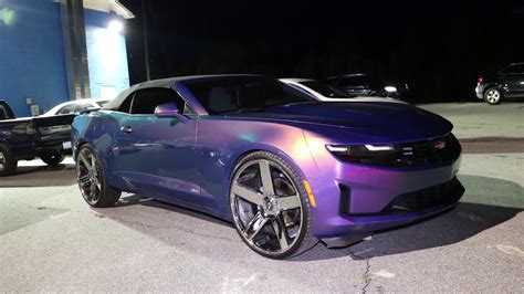 WhipAddict: Purple, Blue, Green Flippin 2020 Chevy Camaro Convertible on DUB Baller 26s! WET ...