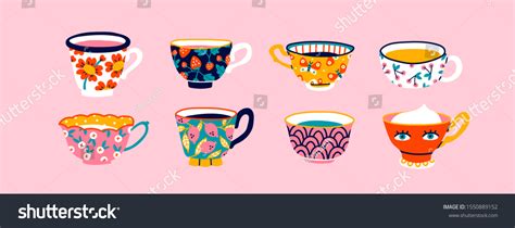 Set Various Cups Tea Coffee Side Stock Vector (Royalty Free) 1550889152 | Shutterstock