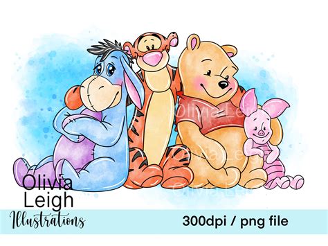 Cute Winnie the Pooh and Friends Clipart PNG Files DIGITAL - Etsy Australia