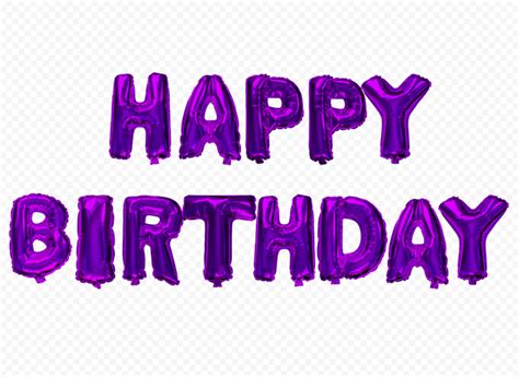 Happy Birthday Purple Balloons Words Transparent PNG | Citypng