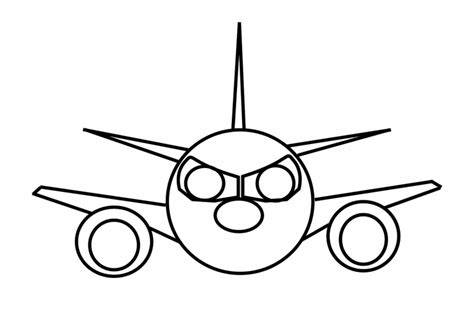 Cartoon Plane Front View - Clip Art Library