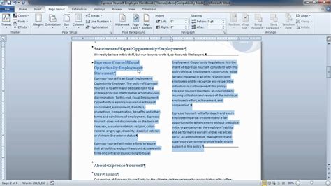 How To Split Word Document Into 2 Columns - Free Documents