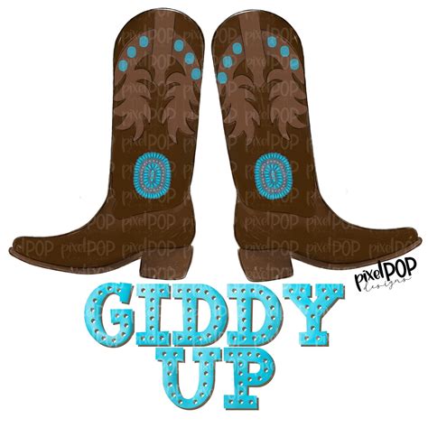 Giddy Up Cowboy Boots PNG Design | Giddy Up | Cowboy PNG | Rodeo Clip ...