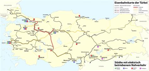 Turkey railway map - Map of Turkey railway (Western Asia - Asia)