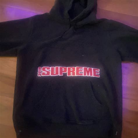 Black Supreme Hoodie Size Large Worn Twice Great... - Depop