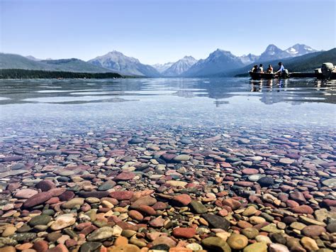 [OC] The clear waters of Lake McDonald, as seen from Apgar Village ...