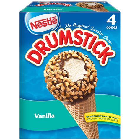 DRUMSTICK Vanilla Ice Cream Cones 4 ct Box - Walmart.com - Walmart.com