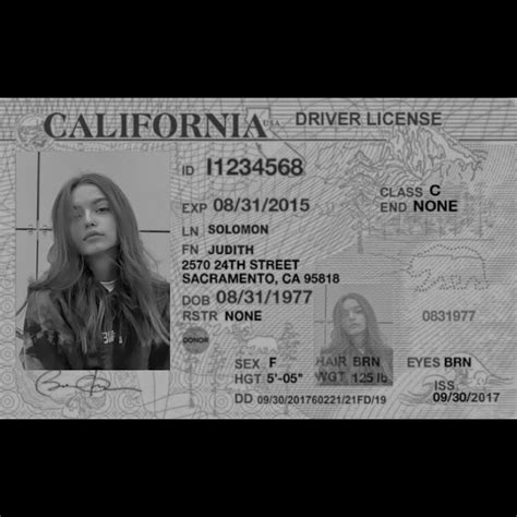 Create meme "driver license california 2021, california driver license template, california ...
