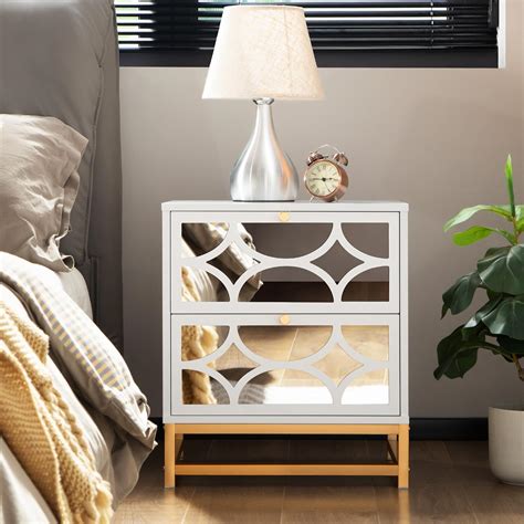 Amazon.com: SICOTAS White Nightstand with Drawers - Modern Bedside ...