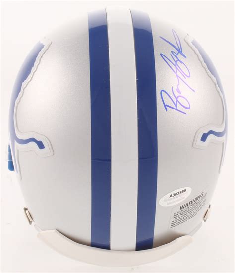 Barry Sanders Signed Detroit Lions Throwback Mini Helmet (Schwartz COA ...