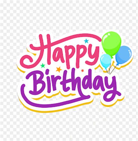 Colorful Happy Birthday Text PNG Image