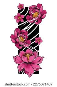 4 Cherry Blossom Vine Tattoo Outline Images, Stock Photos & Vectors | Shutterstock