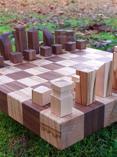 Modern Wood Chess Set | Handcrafted DIY Chess Board