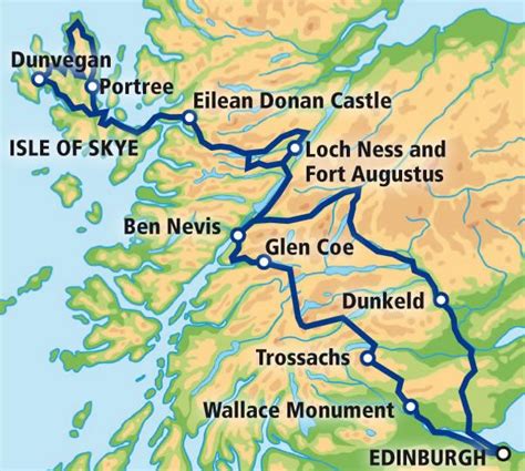 3 Day Tour - Isle of Skye and the Highlands map | Scotland tours, Isle of skye, Scotland castles