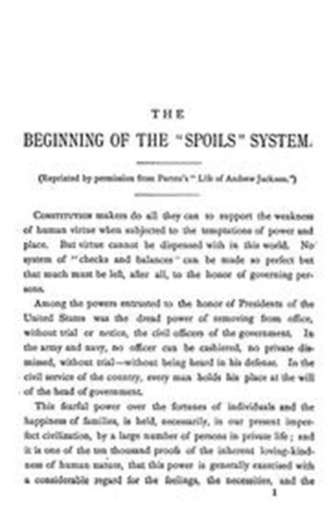 The beginning of the "spoils" system in the national government, 1829 ...