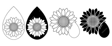 Premium Vector | Outline silhouette sunflower oil icon set