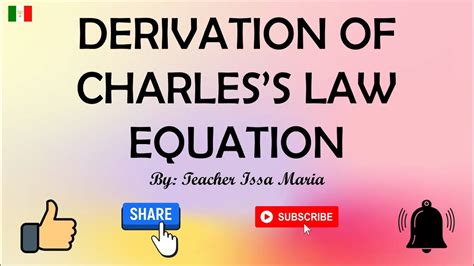 Derivation of Charles's Law Equation | Charles's Law Derivation | Gas Laws | Tagalog - YouTube