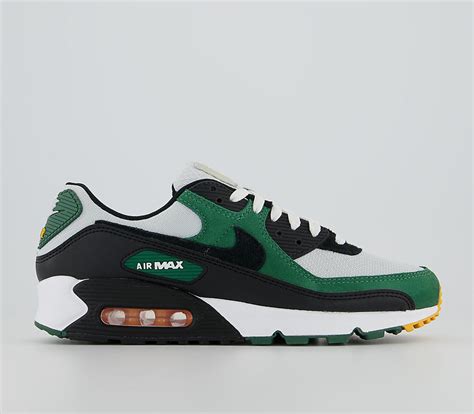 Nike Air Max 90 Trainers Pure Platinum Black Gorge Green - Nike Air Max