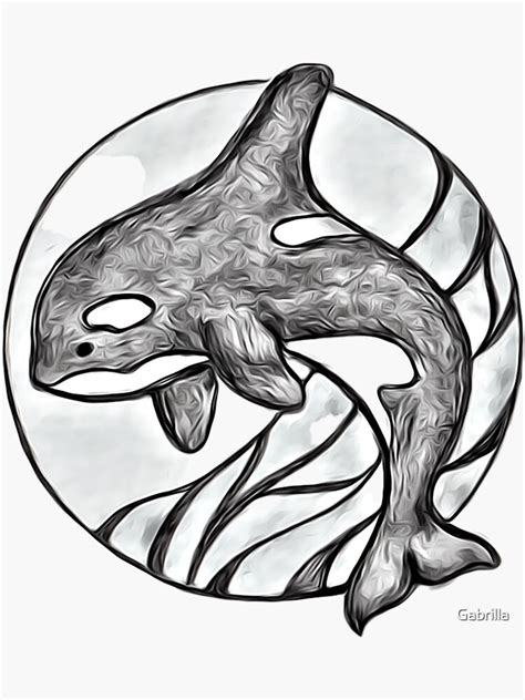 "Orca whale pencil drawing" Sticker for Sale by Gabrilla | Redbubble