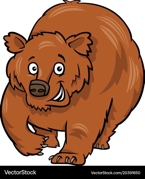 Cartoon grizzly bear animal character Royalty Free Vector