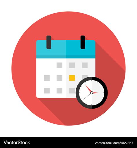 Calendar and clock time circle icon Royalty Free Vector